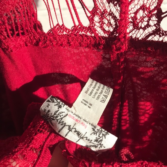 Red lace dress ~ free people - Picture 2 of 8